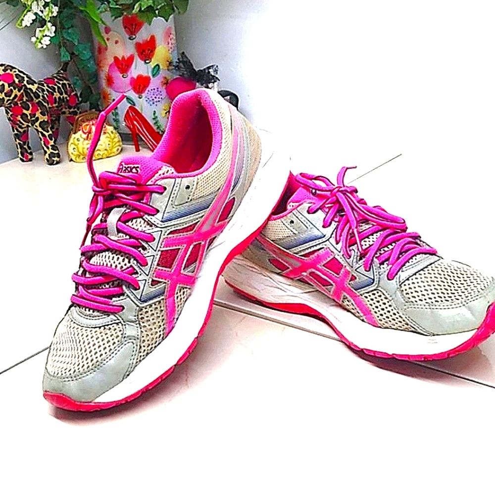 🔴 Asics Gel Contend Pink & Gray Athletic Shoes